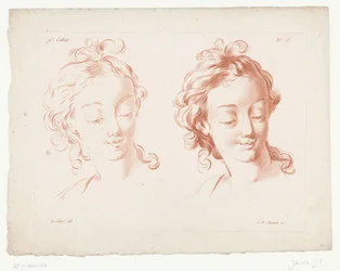 Two Female Heads (Compositions with Parts of the Human Body, IXe Cahier de Principes du Dessin d