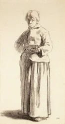 A Standing Woman Holding a Cup