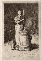 A Woman Churning