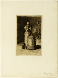 A Woman Churning