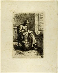 A Woman Sewing