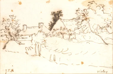 A Farmyard Among Trees, Vichy (Allier)