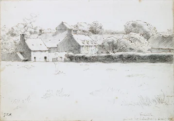 View of Farm Buildings Across a Field