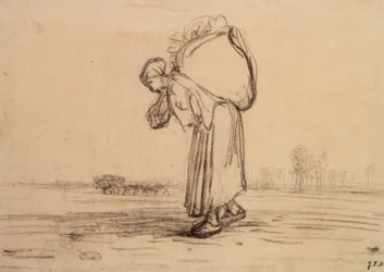 Woman Carrying a Sack on Her Back