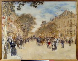View of the Pavilion of Hanover and the Boulevard des Italians in Paris