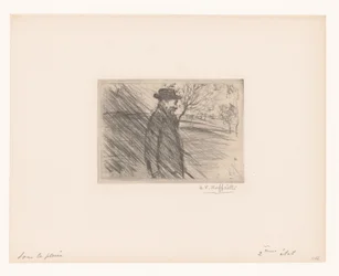 Man with Hat in the Rain