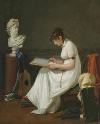 Portrait of a Young Woman Drawing the Head of Apollo