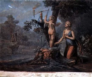 The Semaphore of Love, Engraved by Pierre Michel Alix
