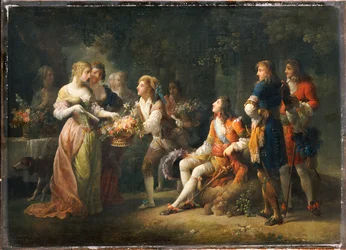 Louis XIV of France declaring his love for Louise de la Valliere
