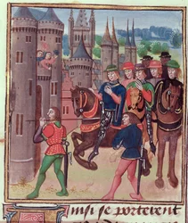 Henry Bolingbroke (Henry IV) enters London, executed for Edward IV, from Vol IV (covering the period from 1389-1400), by Jehan Froissart, c.1460-80