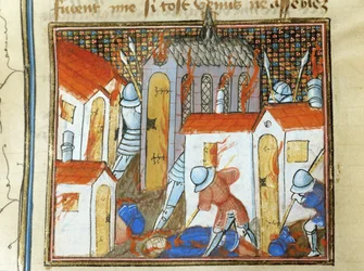 The English Set Fire to the Town of St. Lo