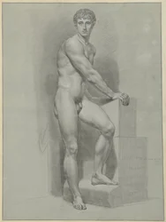 Standing Male Nude, Arms on a Block