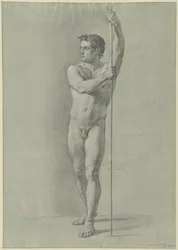 Standing Male Nude with a Stick