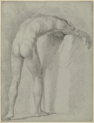 Standing Male Nude, Bent Forward, Seen from Behind