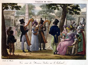 Italian Musicians Performing on a Boulevard in Paris, from 