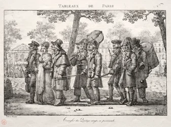 Scenes of Paris: Blind Men from the Quinze Vingts, Walking