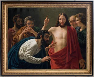 Parish Church (Nederbrakel, Parochiekerk Sint-Pieter-in-de-Banden). Interior. Painting. Thomas the Apostle. Jean-Henri De Coene.
