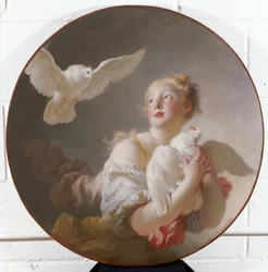 Girl Holding a Dove