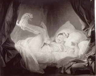 La Gimblette or Young Girl Making her Dog Dance on her Bed