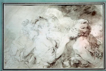 Young Girls Wrestling a Satyre