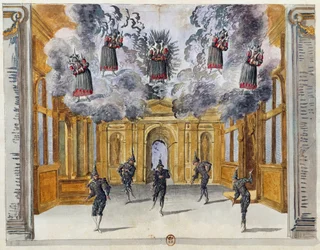 Set design for Le feste di Amore e di Bacco
