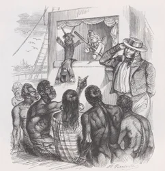 The Black Person and the Puppets from The Complete Works of Béranger, 1836.