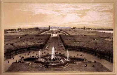 General View of the Park and Palace at Versailles, Published by Auguste Bry