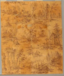 Cartoon for cotton printing: "The Tomb of Jean-Jacques Rousseau at Ermenonville"