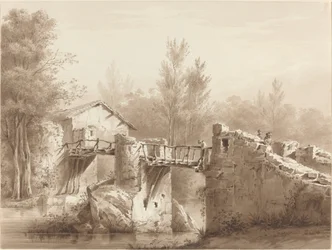 A Country Road across an Ancient Bridge