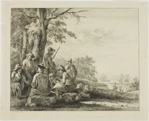 Family Scene in Landscape