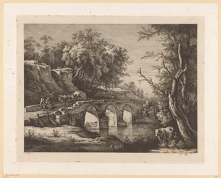 Landscape with Figures on a Stone Bridge