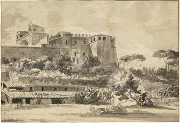 View of an Italian Villa and Gardens