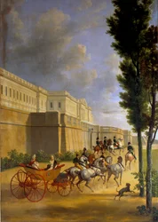 Departure of Napoleon (1769-1821) and Marie Louise (1791-1847) for Hunting in Compiegne in 1811