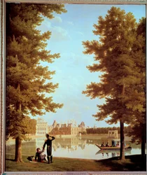 Promenade of Emperor Napoleon I and Marie Louise on the Carp Pond at Fontainebleau