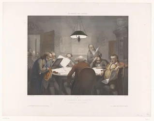Reading Room with Men Reading at a Round Table