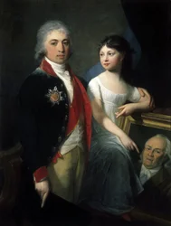 Portrait of Ivan Matveievitch Muravyov Apostol with Daughter by Jean Laurent Monnier
