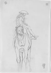 An officer riding a camel