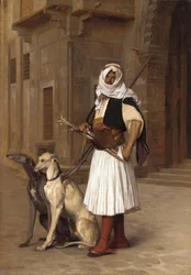 Anaute with Two Whippet Dogs, 1867