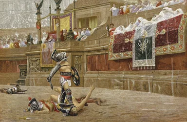 Gladiators in the Roman Arena: Spectators Giving the 