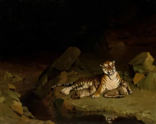 Tiger and Cubs, ca. 1884