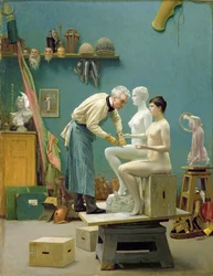 Working in Marble, or the artist sculpting Tanagra