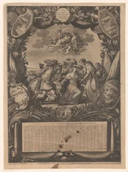 Calendar for 1659: Allegory on the Submission of Flanders to Louis XIV