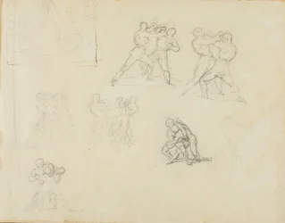 Seven Sketches of Pairs of Boxers or Wrestlers