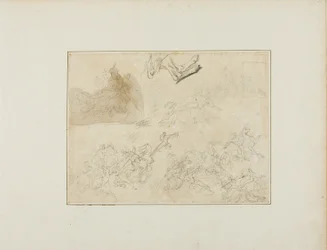 Sketches for a Cavalry Battle; the Hind Legs of a Dog