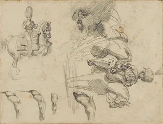 Sketches of Horses, Soldiers, and Hooves