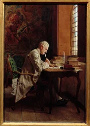 A Poet. Painting by Ernest Meissonier (1815-1891)
