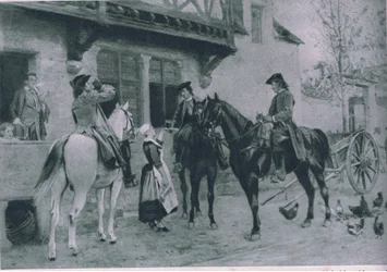 Halting at an inn (illustration from Cassell