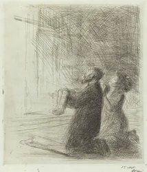 Lourdes, Imploring before the Grotto (fourth plate)