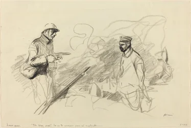 Poilu Acknowledging German Soldier, probably 1918