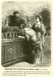 Seller of statuettes of Lares, ancient Roman guardian deities
